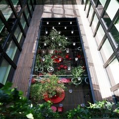 Red Interior Viewed From Upstair Luxurious Restaurant - Karbonix