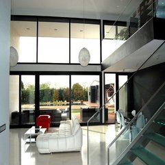 Red Single Chair Combines White Sofa In Living Room Glossy - Karbonix