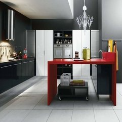 Red White Kitchen Design In Modern Style - Karbonix