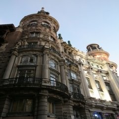 Retro House Architecture In Madrid Spain Royalty Free Stock - Karbonix