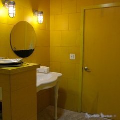 Retro Inspire Design Ideas Minimalist Yellow Bathroom Coosyd - Karbonix