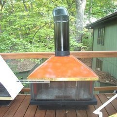 Retro Mid Century Mod Orange Majestic Freestanding Cone Fireplace - Karbonix