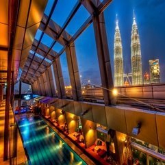 Best Inspirations : Rooftop Pool With Kl Petronas Tower Background Sky Bar - Karbonix