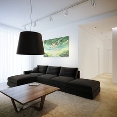 Best Inspirations : Room Black Chaise Sofa Contemporary Artwork White Living - Karbonix