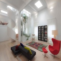 Room Completed With Red Lounge Chairs And Black Sofa Minimalist Living - Karbonix