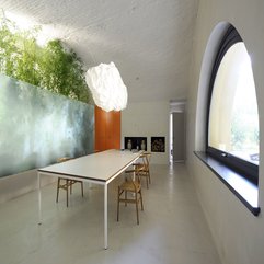 Best Inspirations : Room Equipped With Wooden Chairs And White Table Under White Chandelier Minimalist Dining - Karbonix