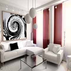 Room With Spiral Mural White Living - Karbonix