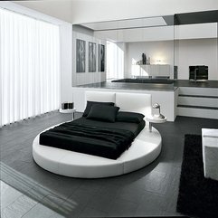 Round Bed Minimalist Black White Nuance Modern Exceptional - Karbonix