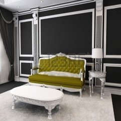 Royal Sofa And Table With Lamp Furry Carpet In Luxurious Interior - Karbonix