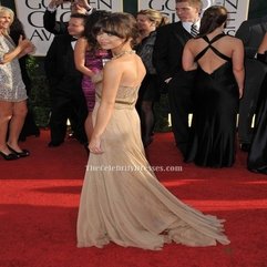 Sarah Hyland Gorgeous Strapless Prom Gown Formal Dress 2011 Golden - Karbonix