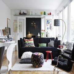 Scandinavian Style Interior Design With Black Sofa Pure White - Karbonix