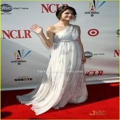 Best Inspirations : Selena Gomez Gorgeous White One Shoulder Prom Dress 2008 ALMA - Karbonix