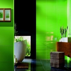 Sharp Green Bathroom With Dark Tiles Floor Trend Decoration - Karbonix