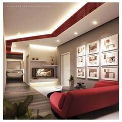 Sharp Modest Living Room With Red And White Scheme Trend Decoration - Karbonix