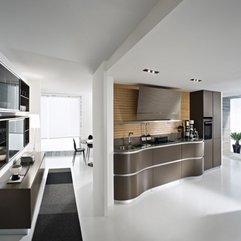 Best Inspirations : Shiny Interior Design With Combination White Brown And White Color Kitchen Cabinet - Karbonix