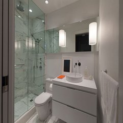 Shower Area With White Furniture Transparent Glazed - Karbonix