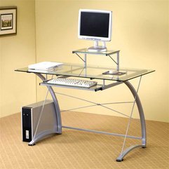 Simple Computer Desk Glass Modern - Karbonix