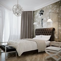Best Inspirations : Simple Curtain In Grey And White Color For Elegant Bedroom Design - Karbonix