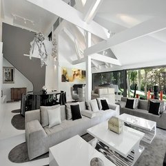 Best Inspirations : Sofa Completed With Black White Cushions White Table In Living Room Grey - Karbonix