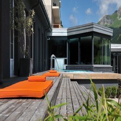 Sofa On Wooden Floor Orange Lounge - Karbonix