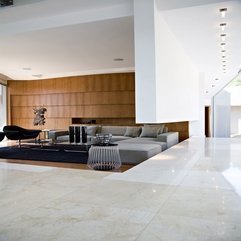 Sofa With Wooden Wall Background Viewed From White Table Grey - Karbonix