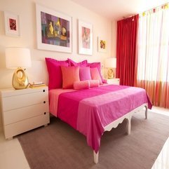 Soft Pink Bedroom Design With Natural Light And Brick Wall Decor - Karbonix
