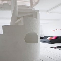 Best Inspirations : Stairs With Blak Sofa Pink Cushions View White Curved - Karbonix