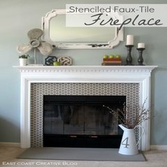 Best Inspirations : Stenciled Faux Tile Fireplace Tutorial East Coast Creative Blog - Karbonix