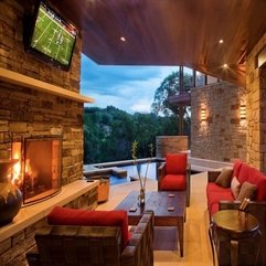 Best Inspirations : Stone Fireplace Patio Room Looks Gorgeous - Karbonix