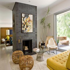 Stone Wall Under Artistic Painting In Space Fireplace - Karbonix