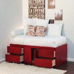 Storage Drawers Underneath Red Bed - Karbonix