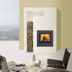 Striking White Panel Color Double Sided Fireplace Indoor Gas - Karbonix