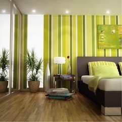 Stripes Pattern Of Bedroom In Green - Karbonix