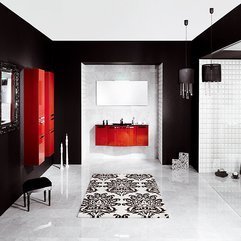 Style Bathroom Design Black White And Red Accents Luxury Modern - Karbonix