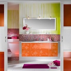 Style Bathroom Design With Orange Themed Bathroom Furniture Looks Girly - Karbonix