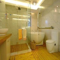 Style Bathroom Remodeling With Wood Floor Glass Ware - Karbonix