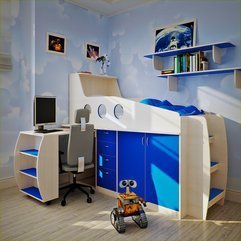 Superb Design Blue Attic Kids Room With Unique Bed Favorable - Karbonix
