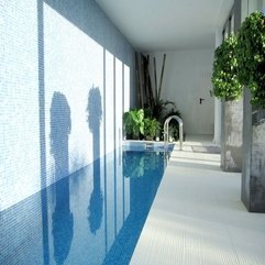 Swimming Pool With Fresh Green Plants Indoor Blue - Karbonix