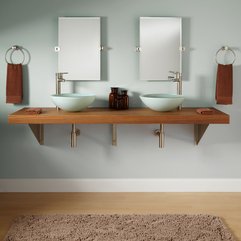 Best Inspirations : Teak Wall Mount Vanity For Vessel Sinks Triangular Brackets Fabulous 73 - Karbonix