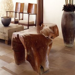 Teak Wood Table Unique Carving - Karbonix