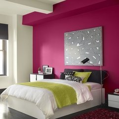 Teen Bedroom Color Combination With Bright Pink White Color - Karbonix