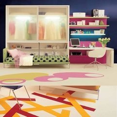 Teen Bedroom Wardrobe With Colorful Carpet Equipped Study Desk - Karbonix