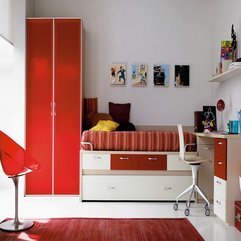 Best Inspirations : Teens Room Design With Stripes Bed Cover By Asdara Red White - Karbonix
