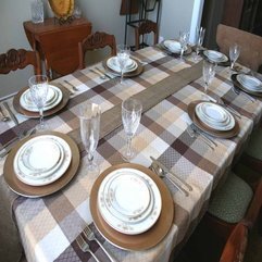 Best Inspirations : Thanksgiving Table Cloth With Checkered Motif Ideas - Karbonix