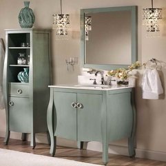 Best Inspirations : The Vintage Bathroom Mirrors With Green Cabinet Classic Design - Karbonix