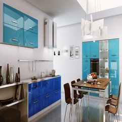 Best Inspirations : Themed Kitchen Design With Blue Light Blue Accents Stylish White - Karbonix