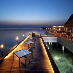 Torch Exotic Wooden Floor Top Of Sea Romantic Dining - Karbonix