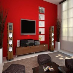 Tv On Red Walls Living Rooms Flat - Karbonix