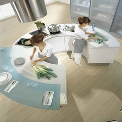 Best Inspirations : Unbelievable Kitchen Table With Built Sink Aluminum Chimney White Curved - Karbonix