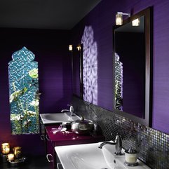 Unique Bathroom With Purple Color Stunning Design - Karbonix